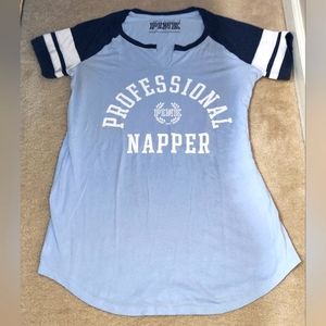 Victoria's secret pink SLEEP SHIRT SIZE LARGE "PROFESSIONAL NAPPER"